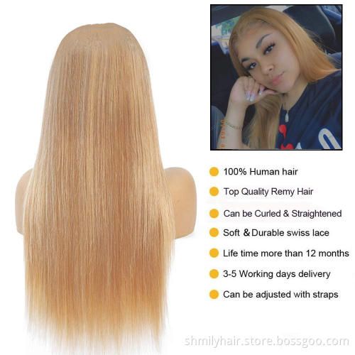 Shmily Cheap 30# Brazilian Virgin Hair Lace Frontal Wig 100% Human Wigs With Baby Hairs For Black Women